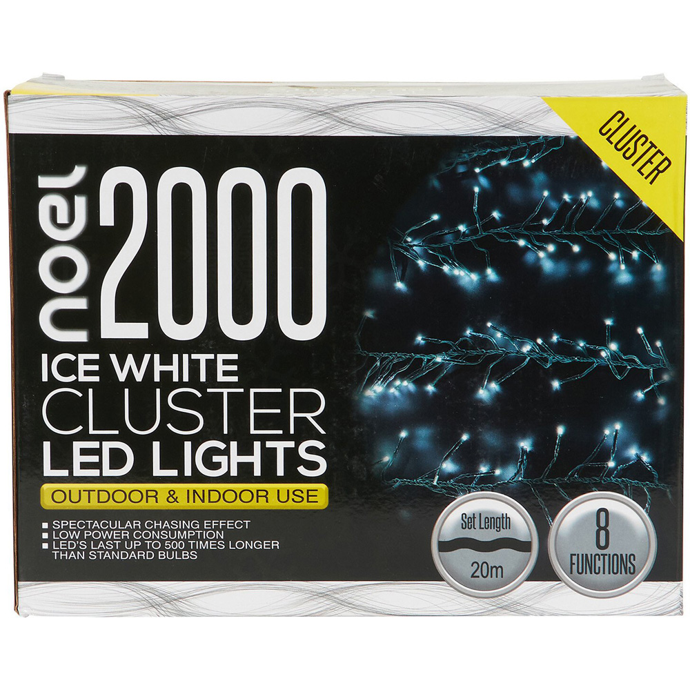 2000 Cluster LED Lights Ice White - White Image 4