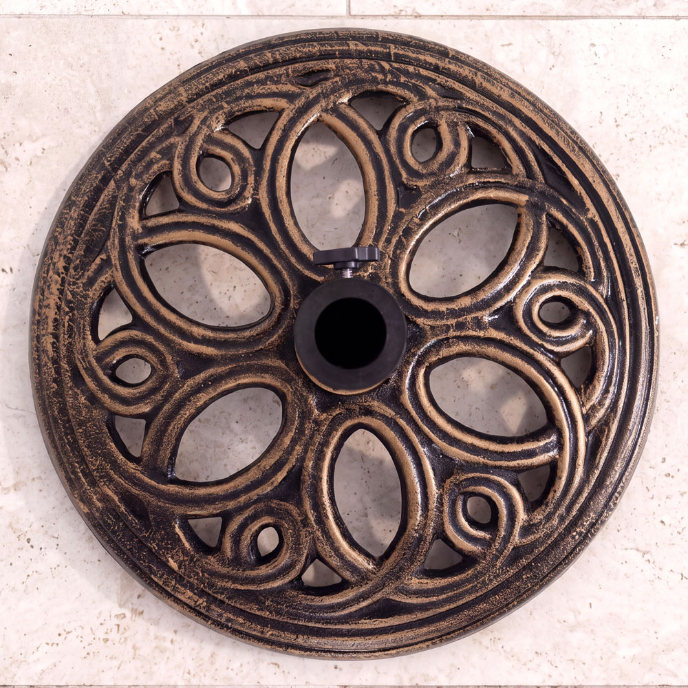 Charles Bentley Bronze Round Cast Iron Parasol Base 12kg Image 4
