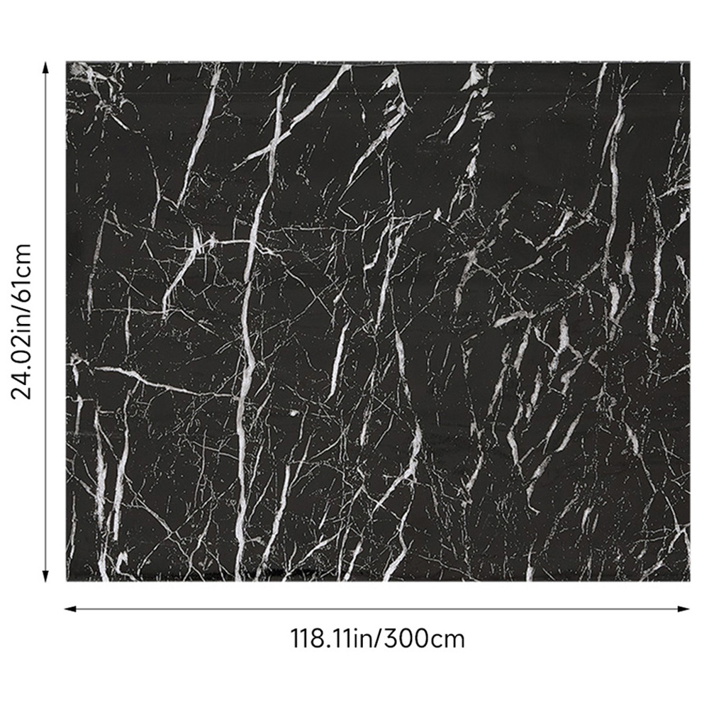 Living and Home Marble Effect Black PVC Self Adhesive Wallpaper Image 8