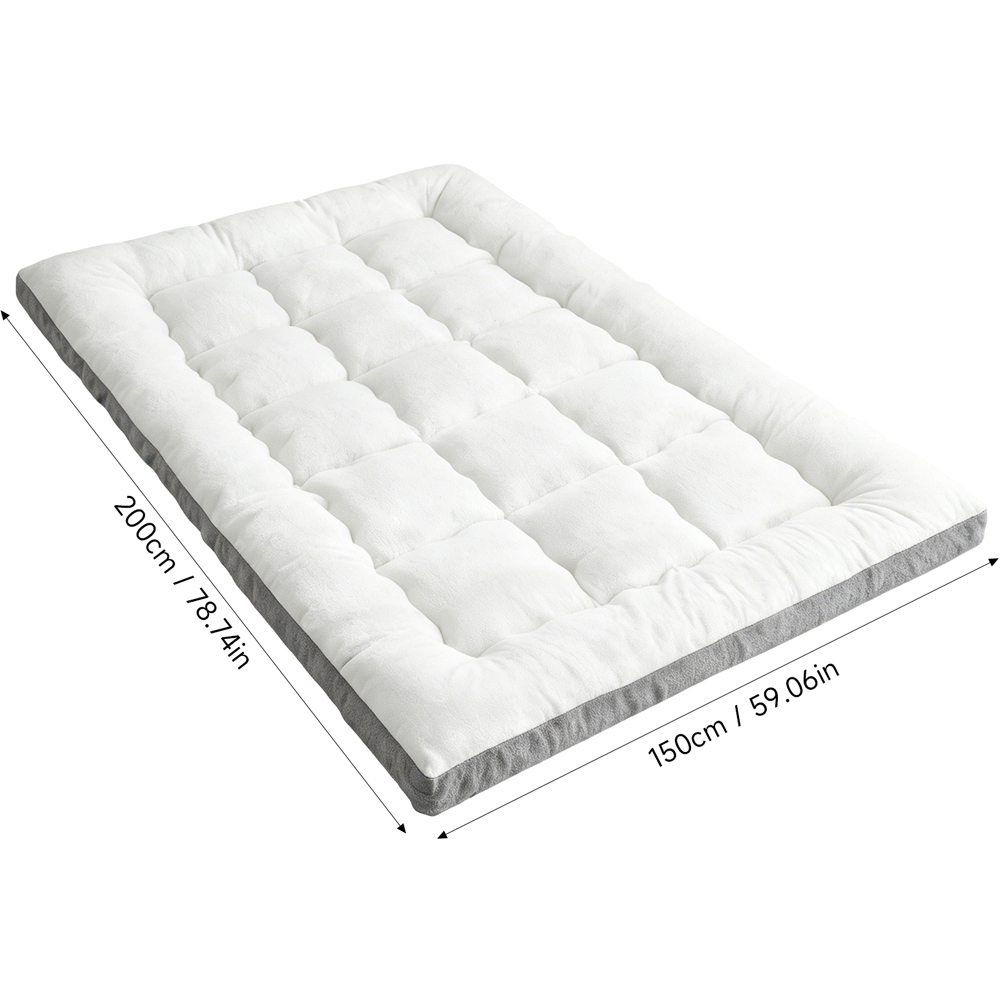 Living and Home King Size White and Grey Plush Quilted Mattress Topper Image 7