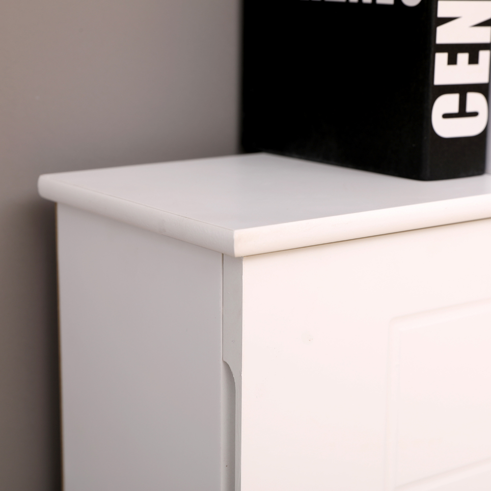 FurnitureHMD 3 Door White Fireplace Surround Edge Storage Unit Image 6