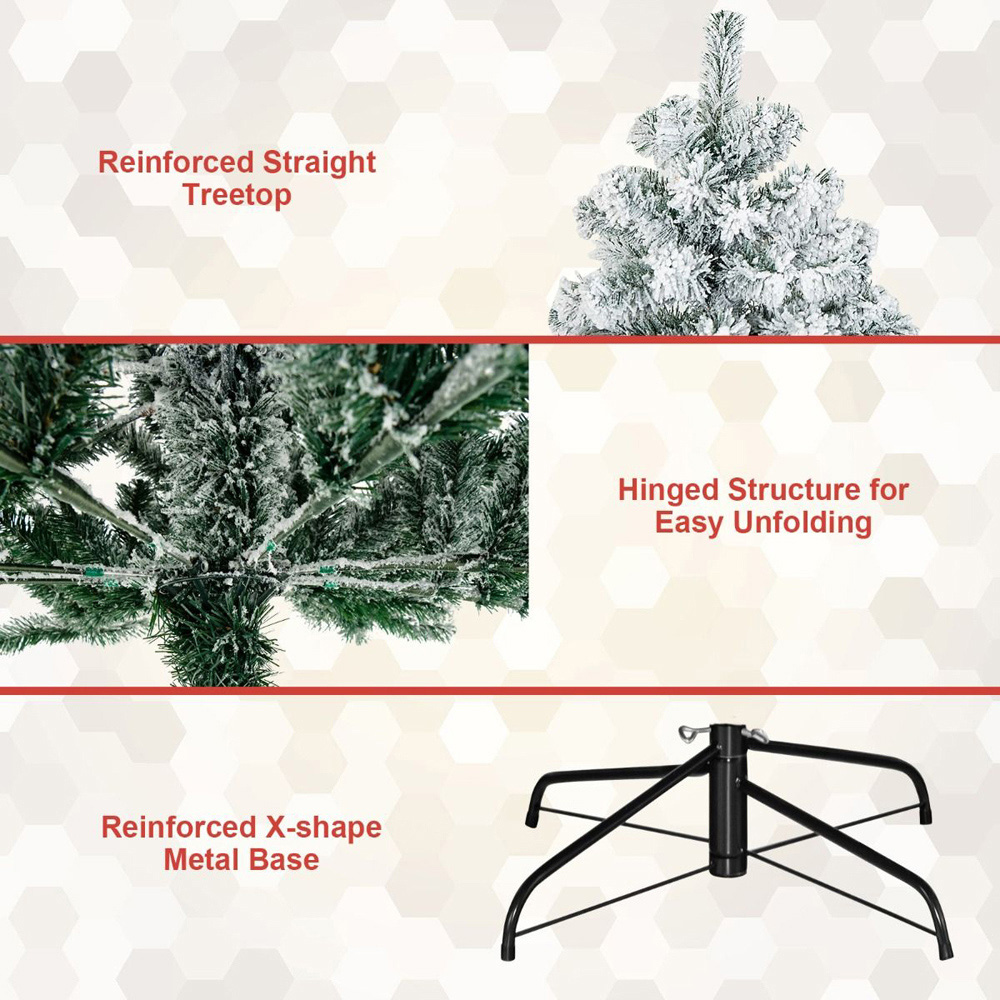 Costway Snow Flocked Artificial Christmas Tree 7.5ft Image 5