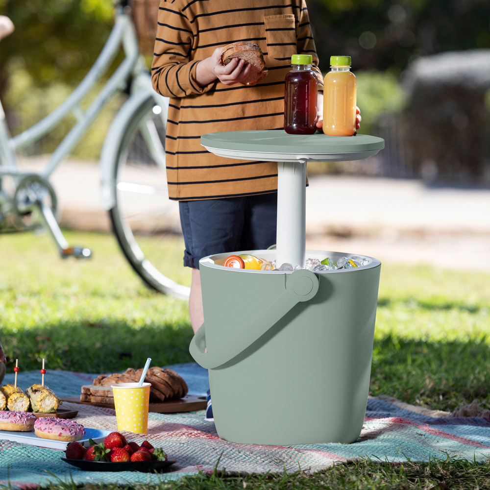Keter Go Bar 2-in-1 Vintage Green Portable Drinks Cooler and Serving Table Image 6