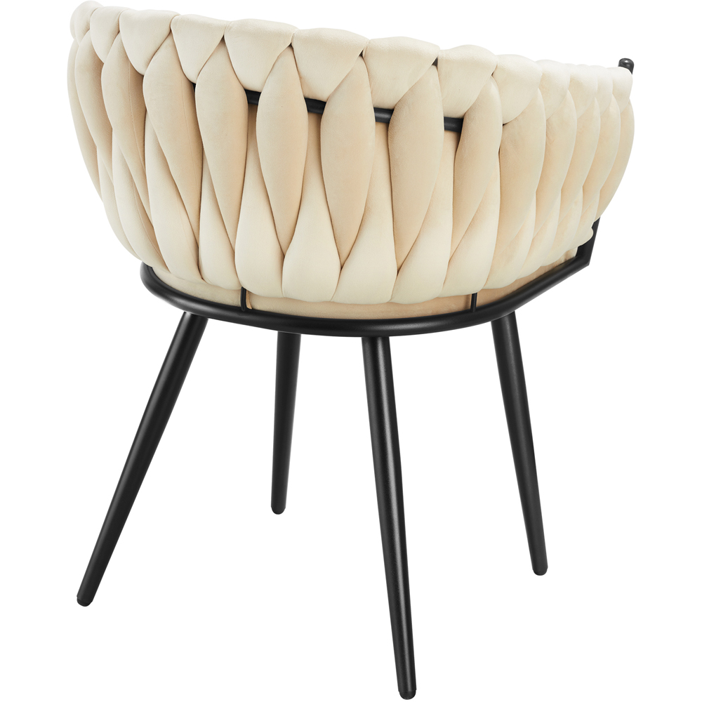 tectake Astano Set of 2 Sand Velvet Padded Knot Design Dining Chair Image 3