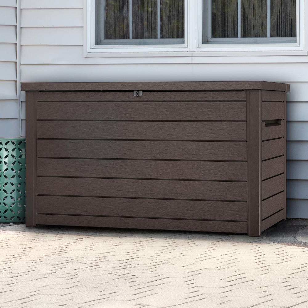 Keter XXL Brown Wood Effect Outdoor Deck Box 870L Image 3
