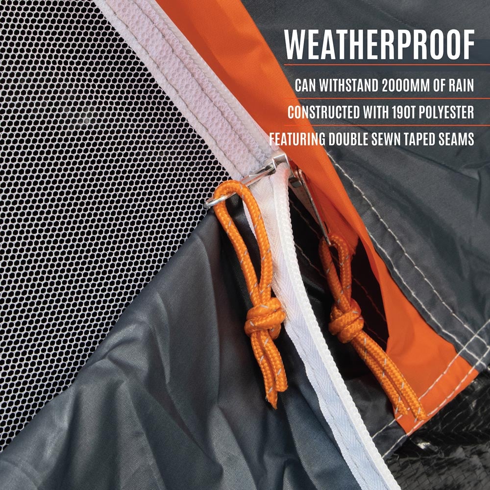 Milestone Camping 4 Person Dome Tent Charcoal Image 7