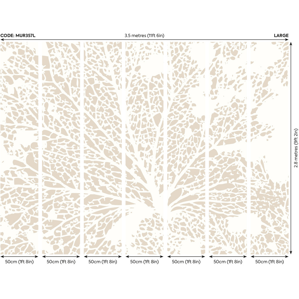Origin Murals Skeleton Leaf Multi Wall Mural Image 3