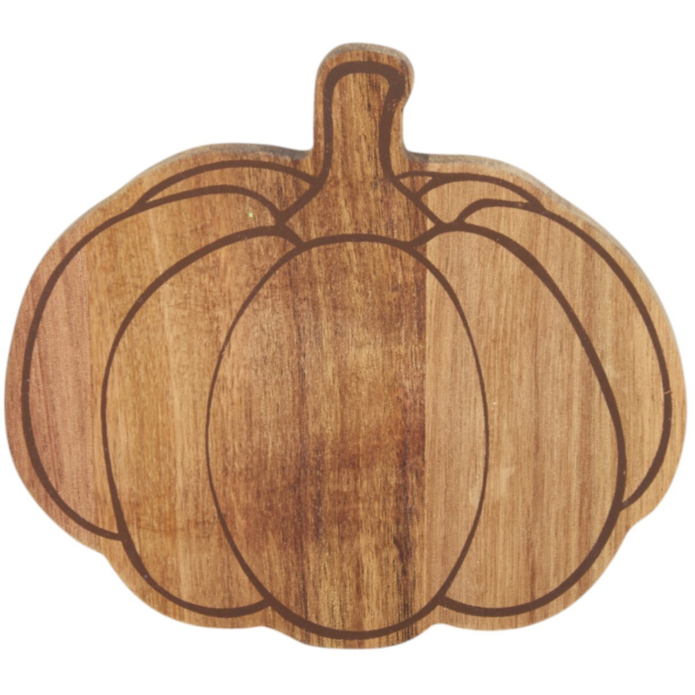 Pack of 4 Pumpkin Wood Effect Coasters Natural Image 5