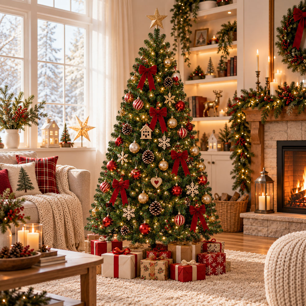 Festive Christmas Green Classic Full Fir Artificial Christmas Tree with Stand 6ft Image 3