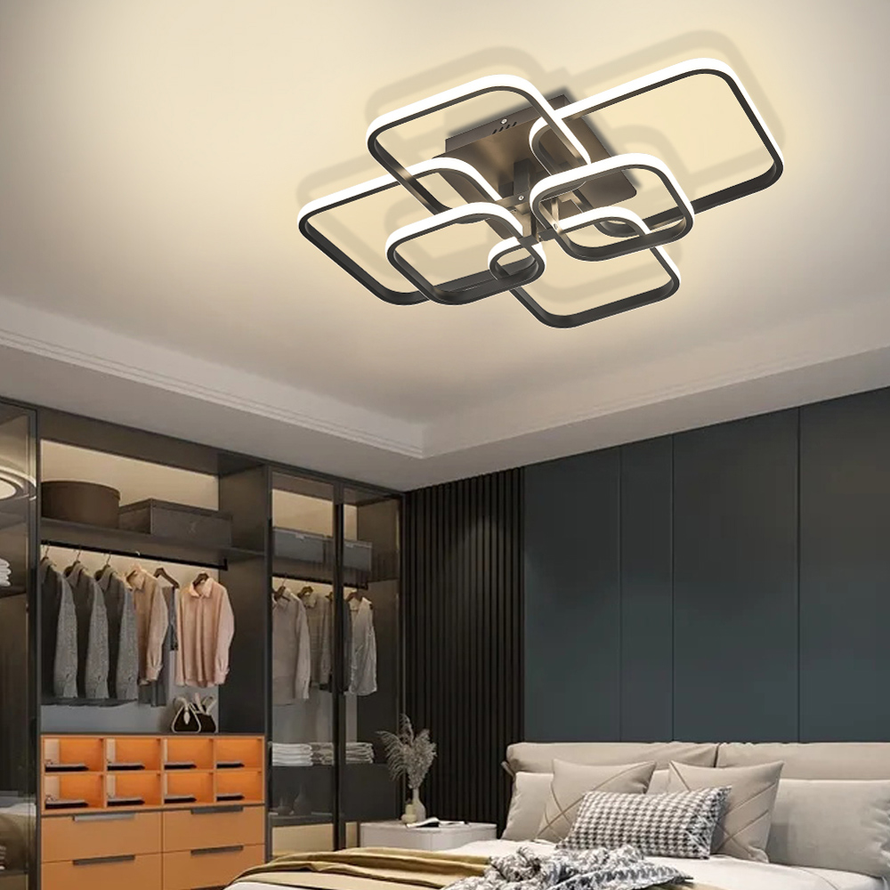Living and Home Black 6 Head LED Ceiling Light Image 2