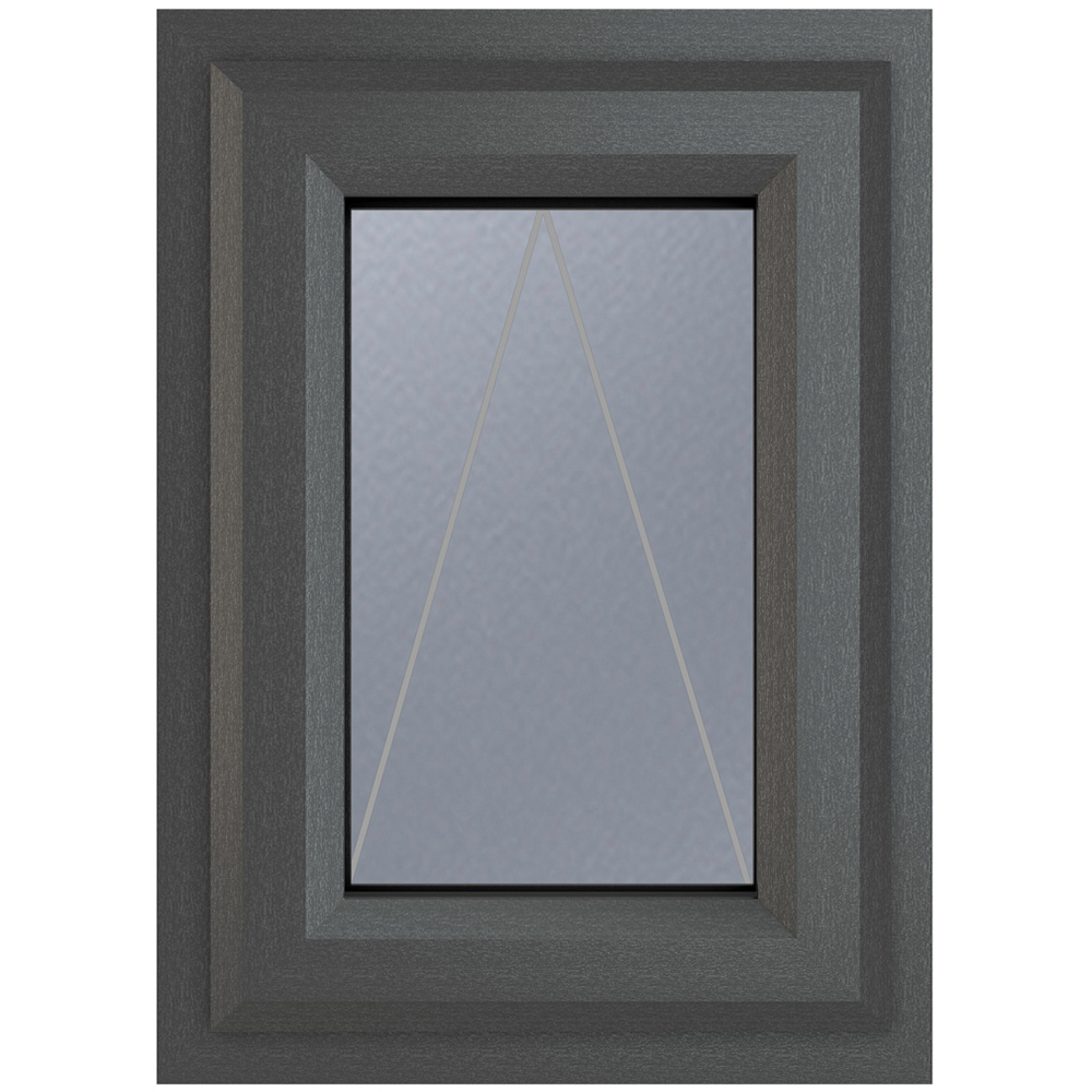 Crystal uPVC Double Glazed Window Top Hung Opener Grey White Obscure Glass 440x610mm Image 2