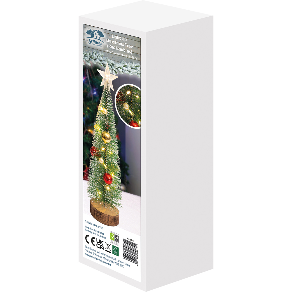 Xmas Haus Light Up Gold and Red Bauble Christmas Tree Image 6