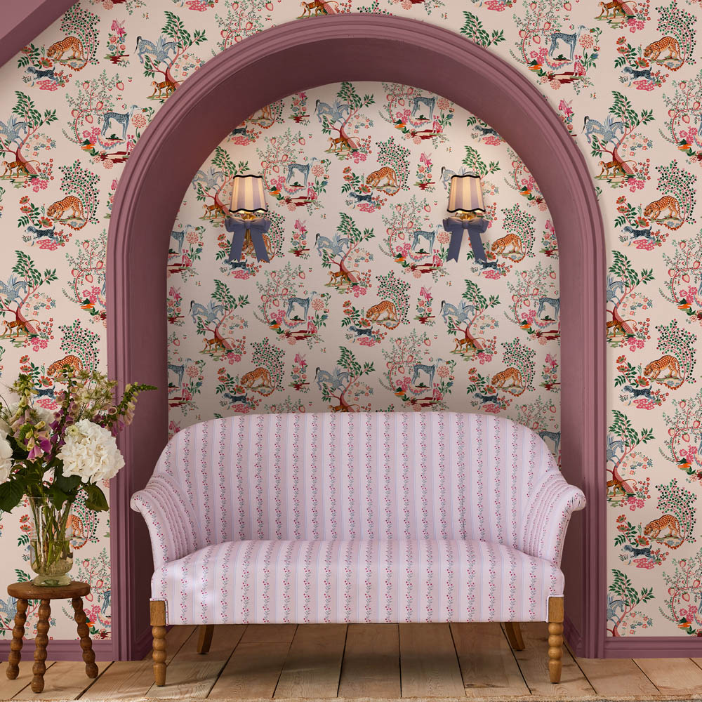 Cath Kidston Painted Kingdom Pink Wallpaper Image 3