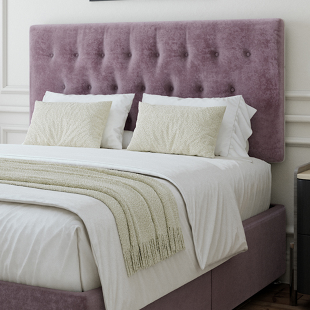 Bedmaster Small Double Mauve Naples Linen Divan Base with Lona Headboard Image 2