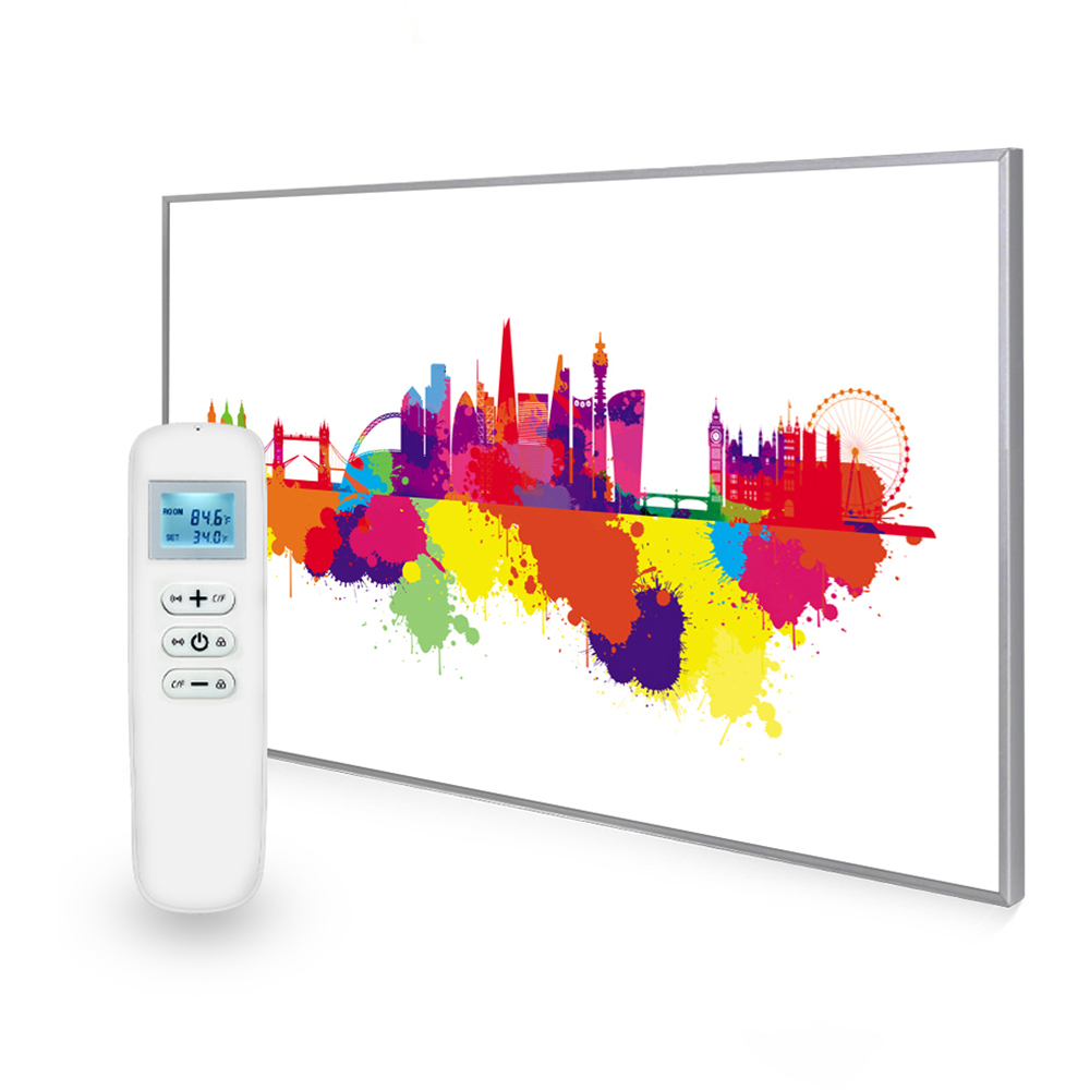 Mirrorstone Nexus London Skyline Splash Image Wi-Fi Infrared Heating Panel 900W 795 x 1195mm Image 2