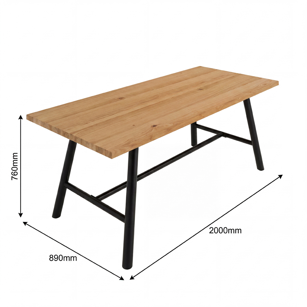 LPD Home Louie Tawny and Black 6 Seater Dining Table Image 7