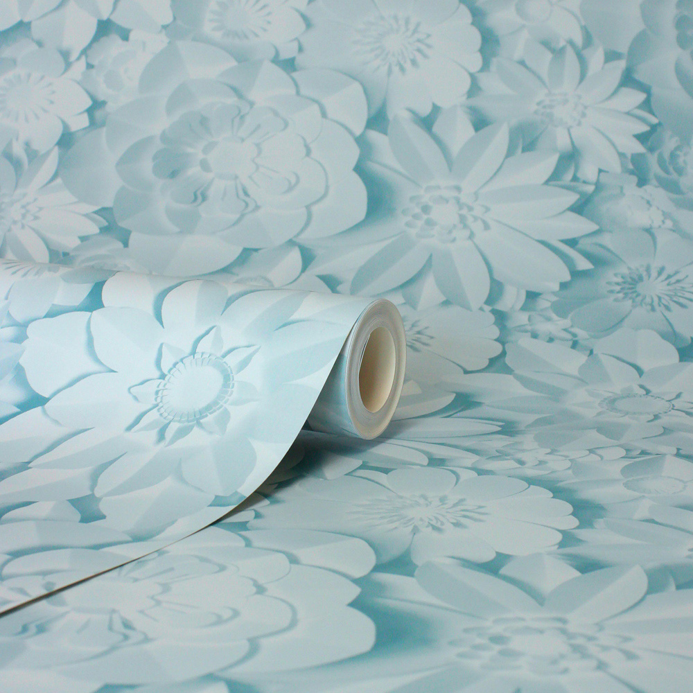 Fine Decor Dimensions Floral Teal Wallpaper Image 2