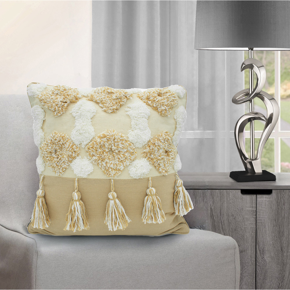 Intimates Alta Tufted Beige Filled Cushion 43 x 43cm 2 Pack Image 2