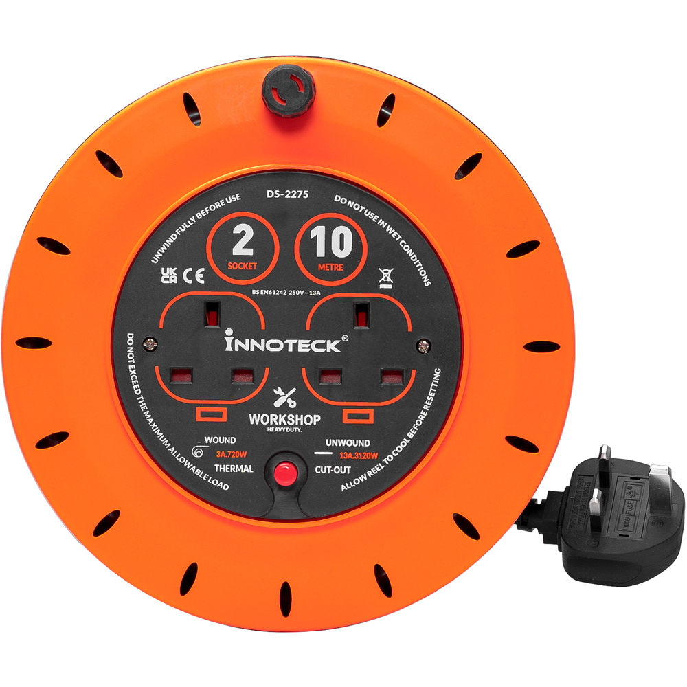 Innoteck 13A 4 Socket Cable Reel 10m Image 1
