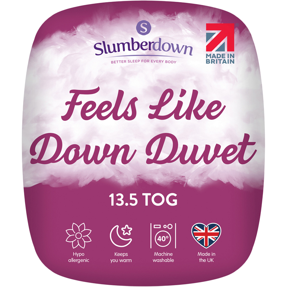 Slumberdown Single White Feels Like Down Duvet 13.5 Tog Image 1