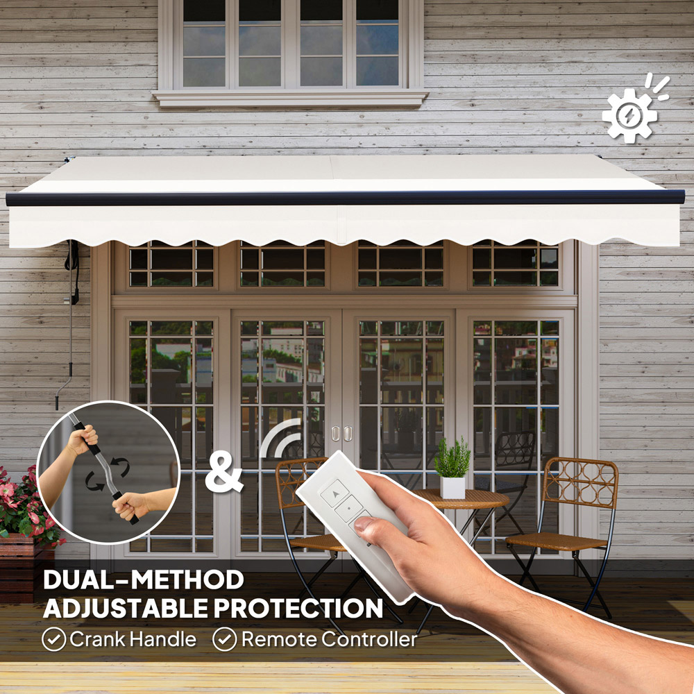 Outsunny 3.5 x 3m Beige Electric Retractable Awning Image 8