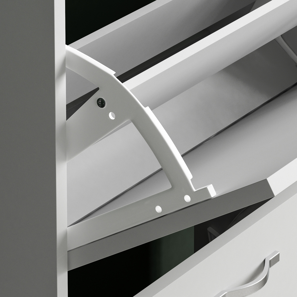 Vida Designs 2 Drawer White Shoe Cabinet Image 3