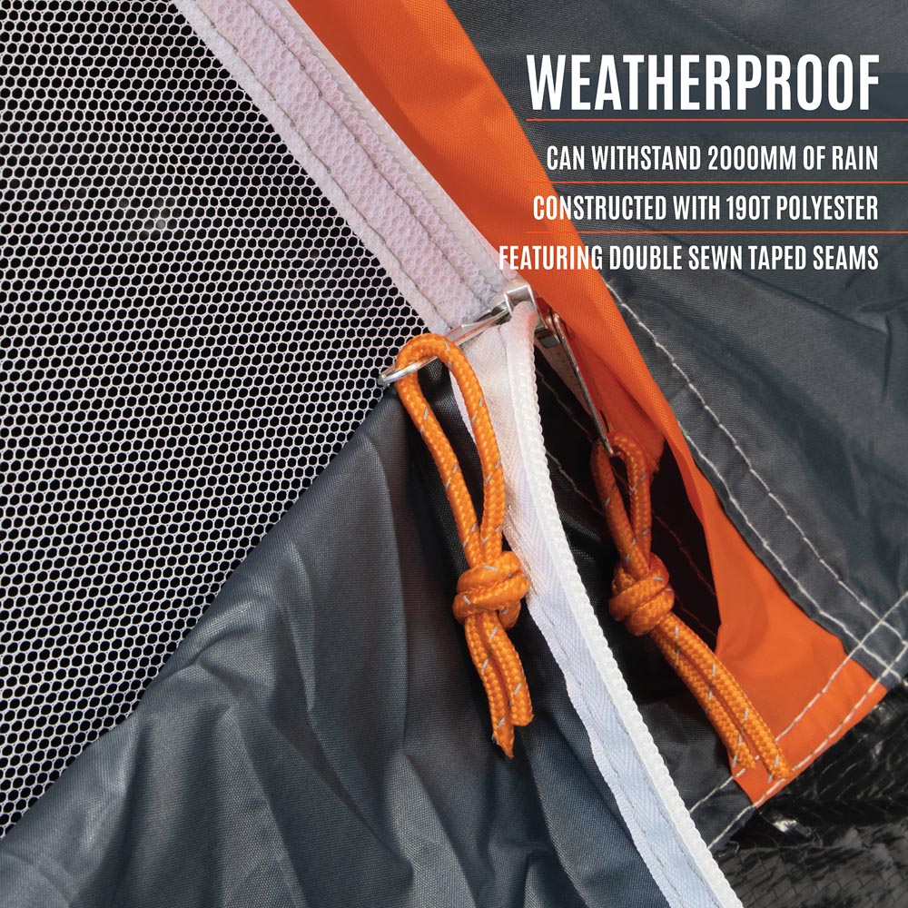 Milestone Camping 4 Person Super Dome Tent Charcoal Image 7