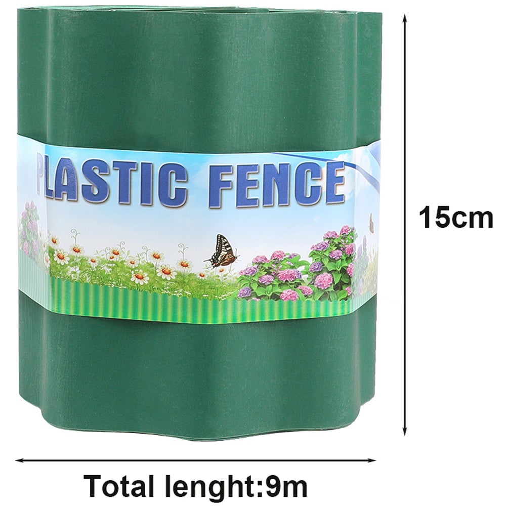 Living and Home 30ft Green Wave Shaped Lawn Edging Image 9