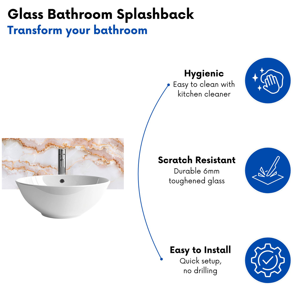 Warren Reed Designer Peach Quartz Effect Bathroom Splashback 25 x 60cm Image 4