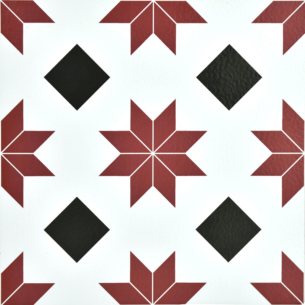 Floorpops Orion Red and Black Peel and Stick Floor Tile 30.48 x 30.48cm 10 Pack Image 2
