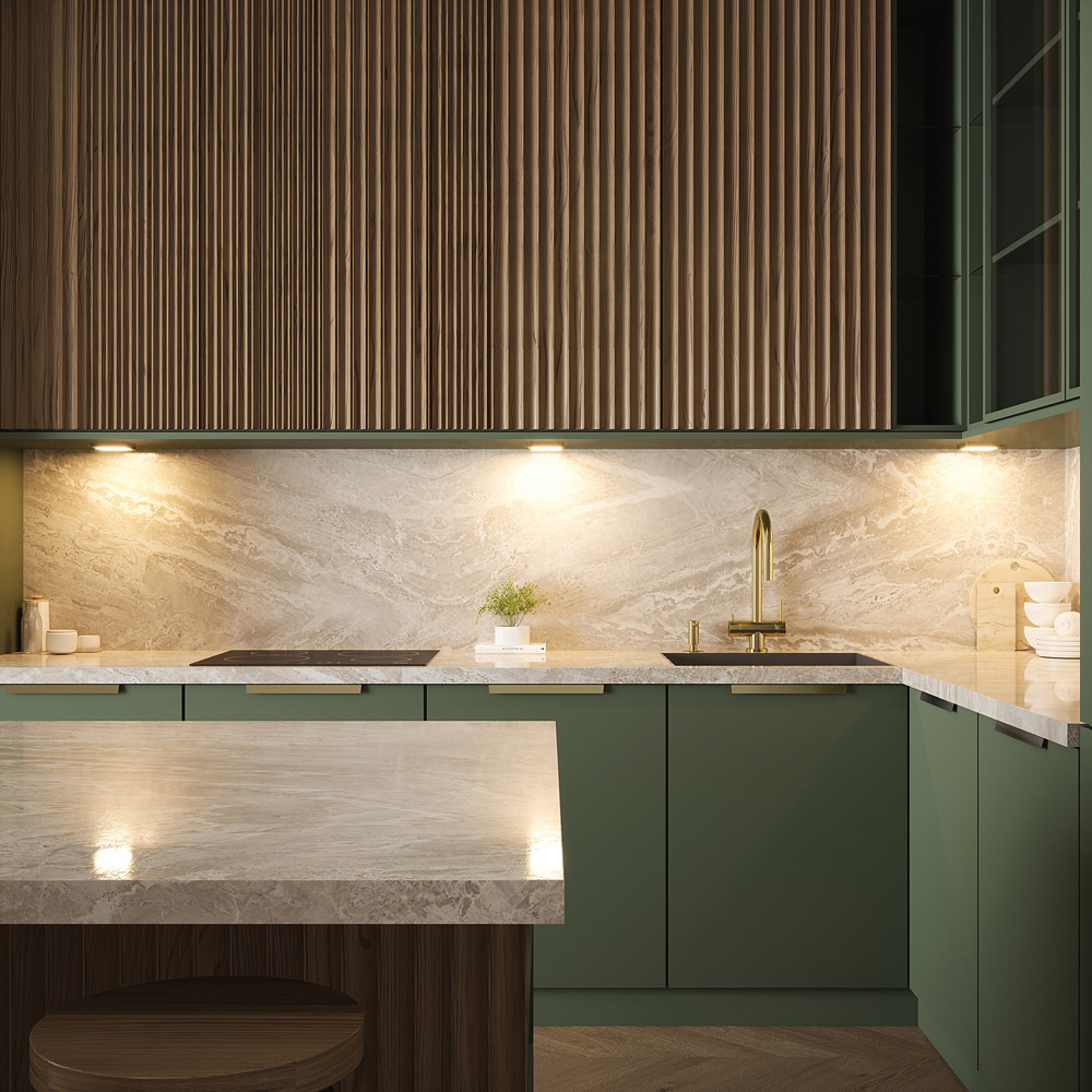 Sorrelis Theron TriGlow Aluminium Square 3 Cabinet Light Kit Image 2