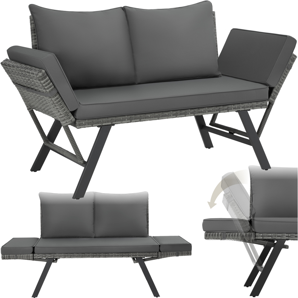 tectake Sintra Grey Multi Functional Garden Sofa Image 2