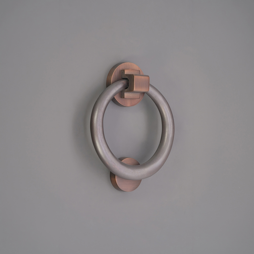 Spira Brass Aged Bronze Ring Door Knocker Image 2