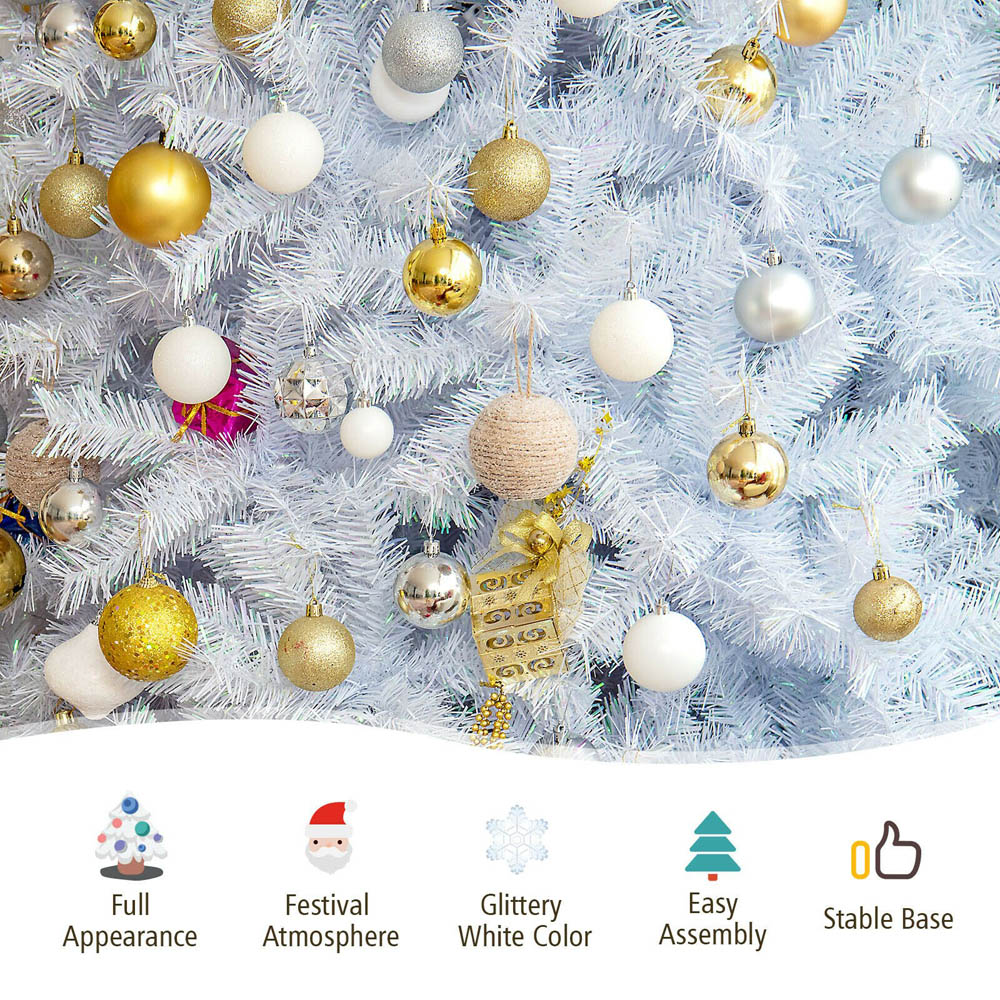 Costway White Hinged Artificial Christmas Tree 5ft Image 7