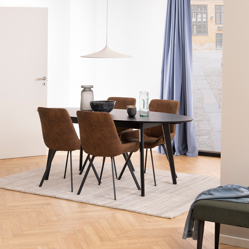 Florence Waylor Set of 2 Brown Fabric Dining Chair Image 9