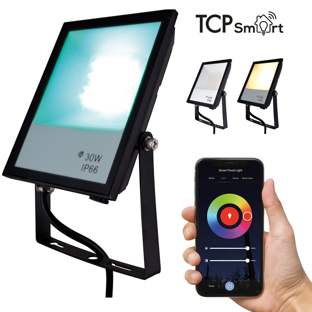 TCP RGB Adjustable Colour and Temperature Smart Outdoor Floodlight Image 2