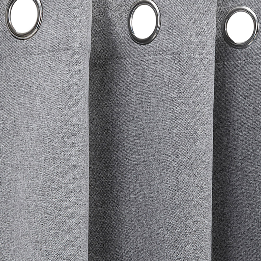 Living and Home Solid Grey Blackout Chenille Curtains 117 x 137cm Image 4