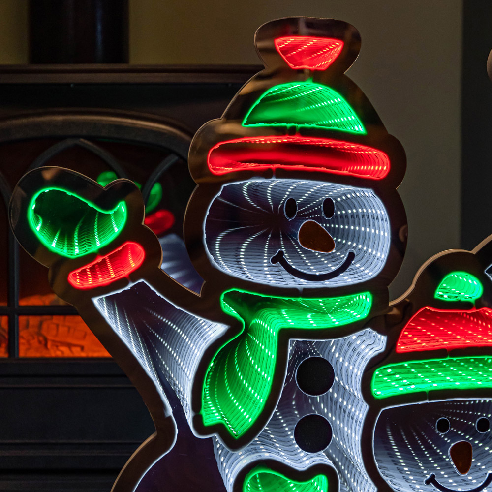 Samuel Alexander Standing Snowmen Family Infinity Christmas Decoration on Metal Base 65cm Image 4