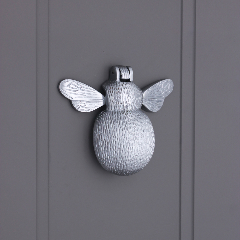 Spira Brass Satin Chrome Bumble Bee Door Knocker Image 2
