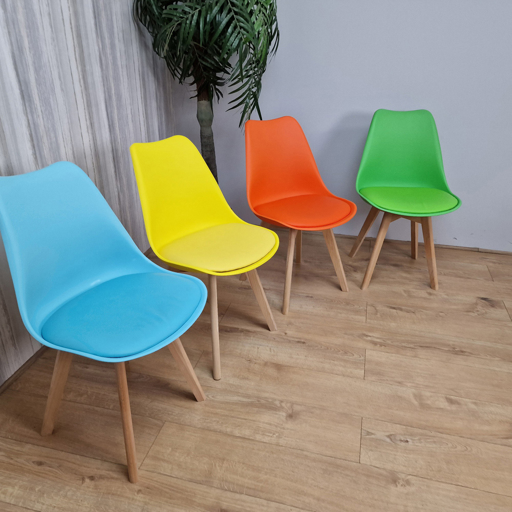 Denver Set of 4 Multicolour Leather Dining Chairs Image 2