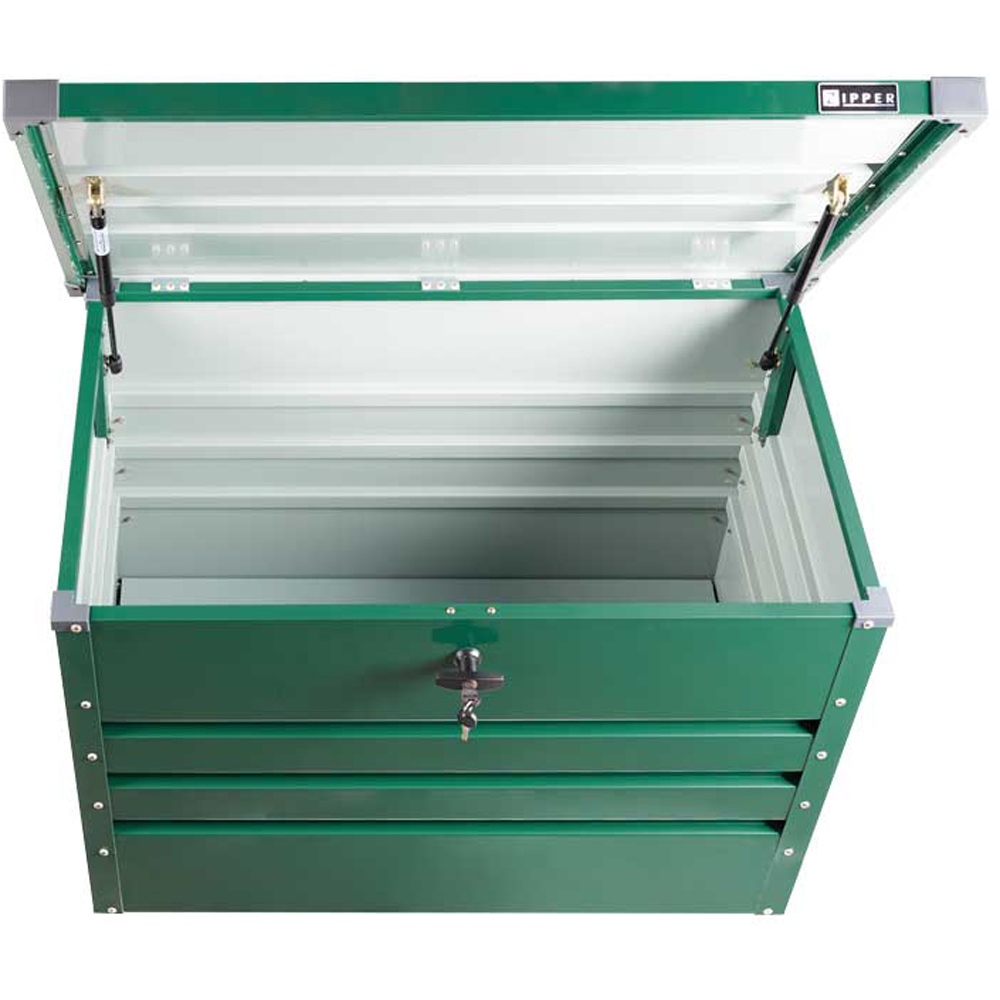 Zipper ZI-GAB100GR 100cm Green Steel Garden Storage Box Image 2