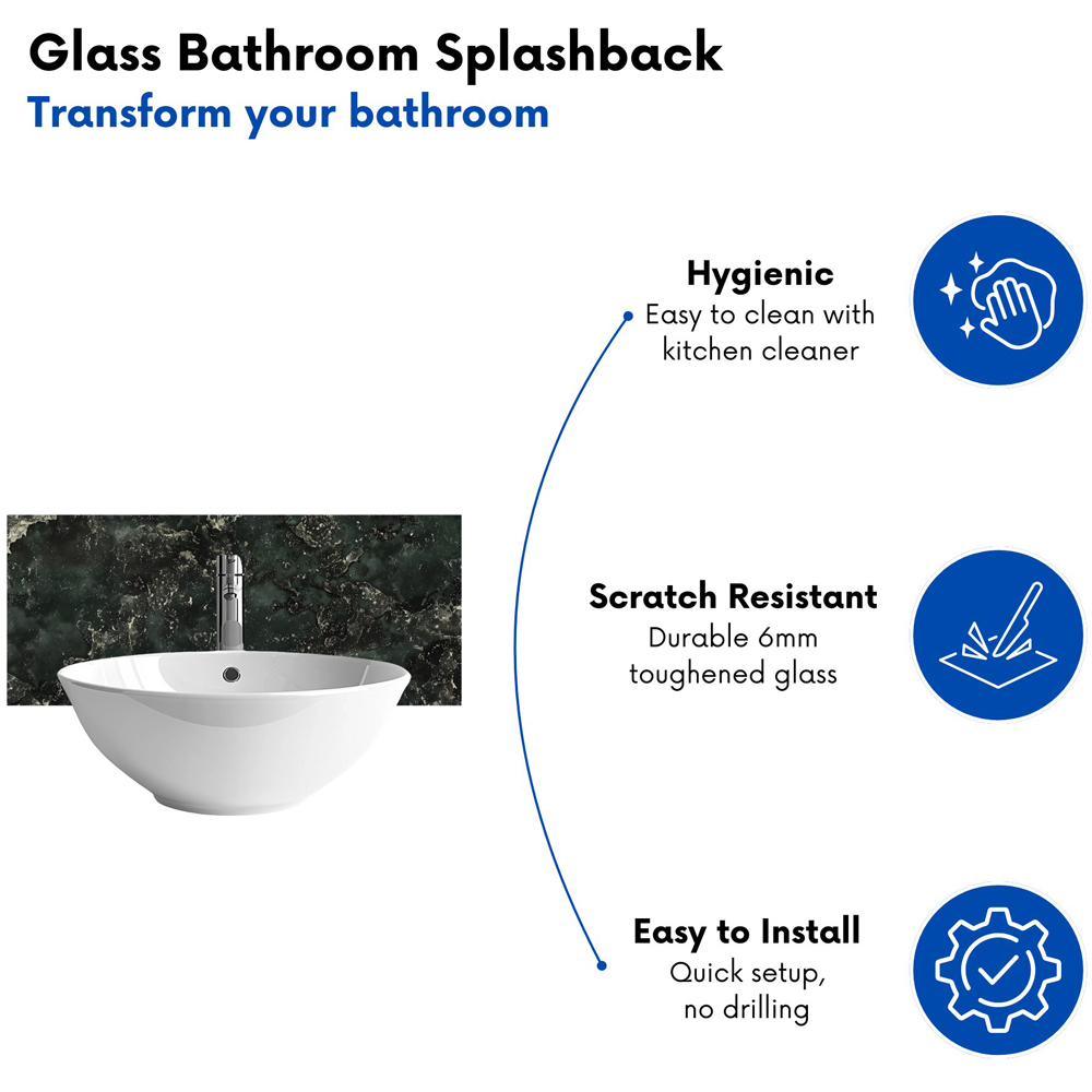 Warren Reed Designer Shabby Green Quartz Effect Bathroom Splashback 25 x 60cm Image 4