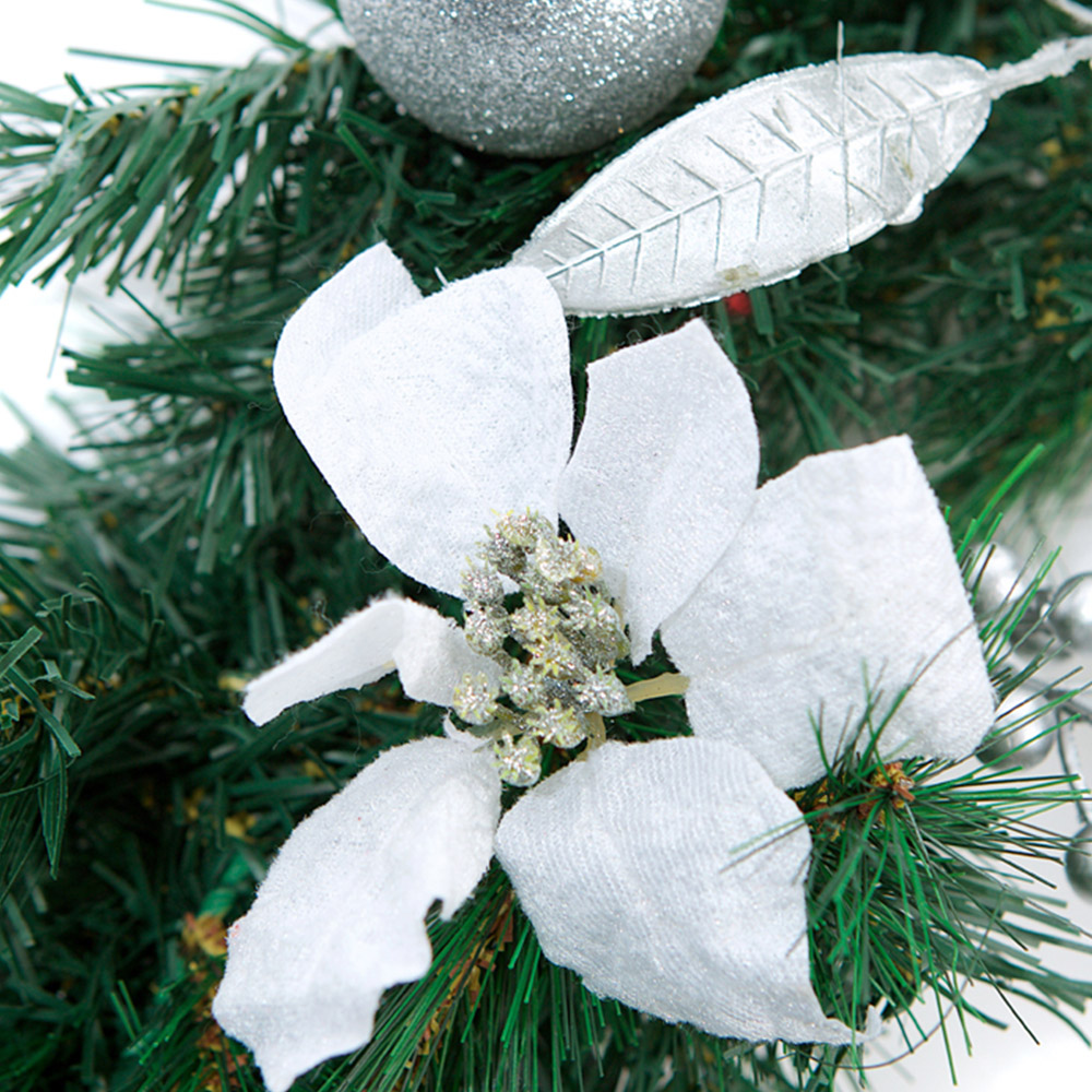 Best Artificial White and Silver Christmas Garland 370cm Image 6