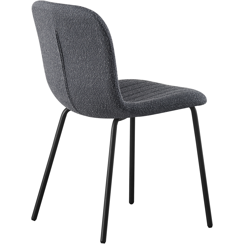 Bella Set of 2 Dark Grey Teddy Faux Fur Stitched Design Dining Chairs Image 4