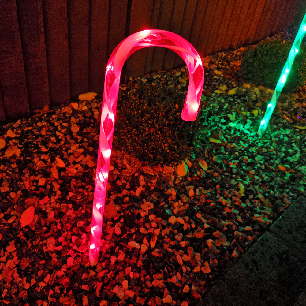 Samuel Alexander 4 Piece Multicolour LED Christmas Candy Cane Path Lights Set Image 6