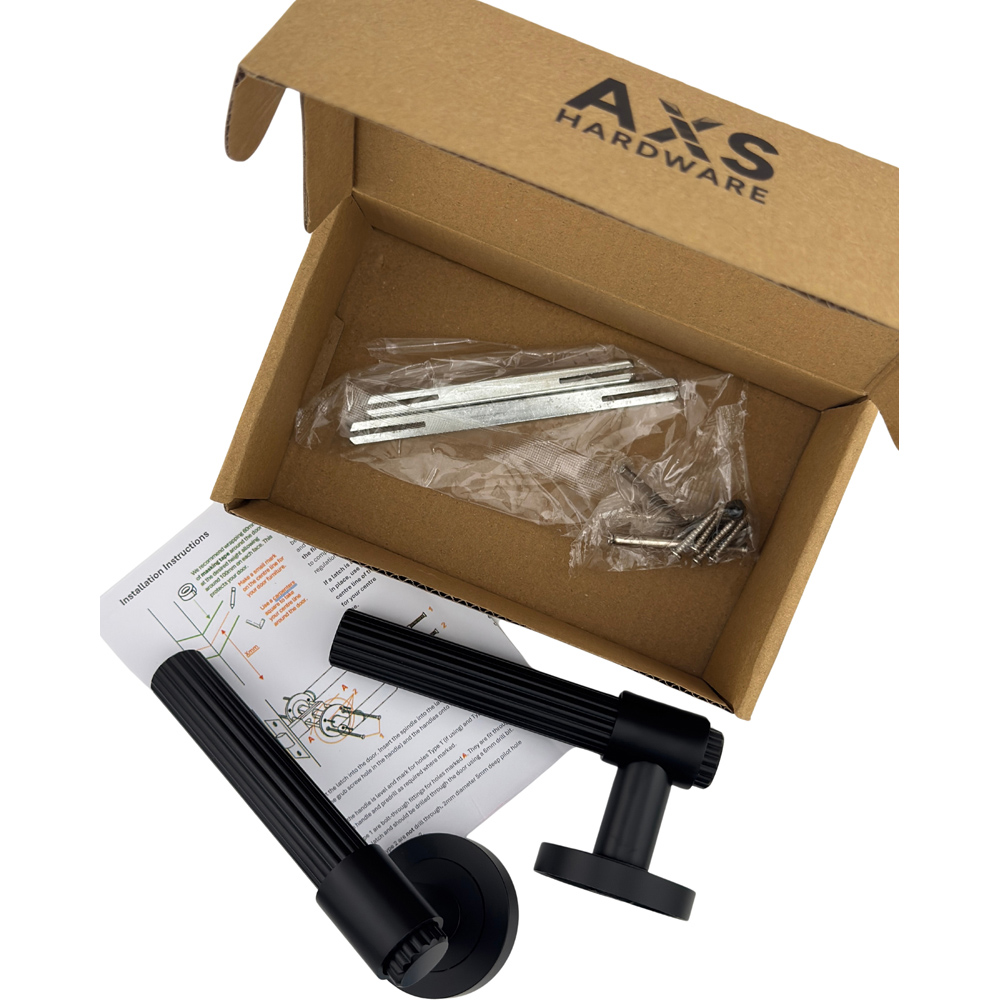 AXS Hardware Nevada Black Door Handles on Rose 2 Pack Image 5