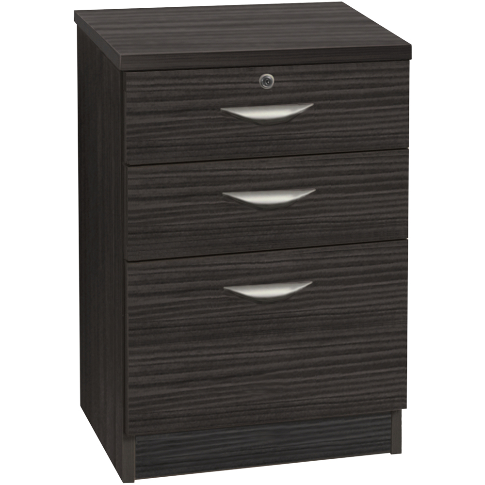 R White Cabinets 3 Drawer Black Storage Unit Image 2