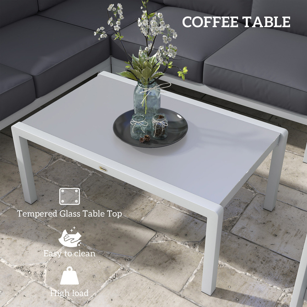 Outsunny 6 Seater Grey Aluminium Garden Sofa Set Image 6