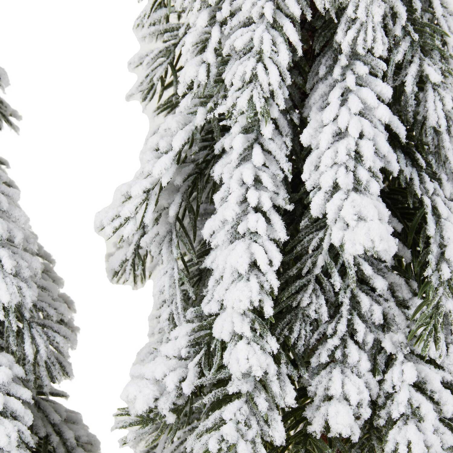 Scandi Downswept Frosted Trees Christmas Decoration - White Image 3