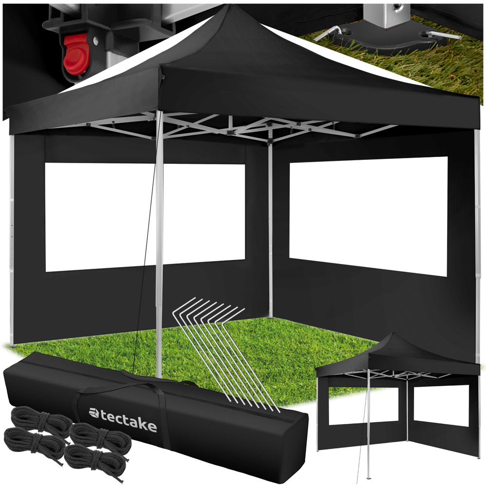 tectake Olivia 3 x 3m Black Aluminium Frame Gazebo Image 2